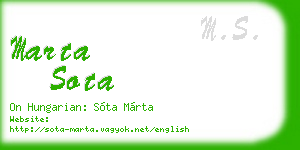 marta sota business card